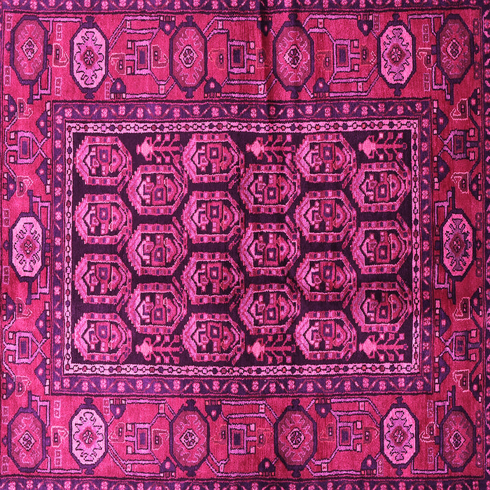 Square Machine Washable Persian Pink Traditional Rug, wshtr556pnk