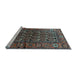 Sideview of Machine Washable Persian Light Blue Traditional Rug, wshtr556lblu