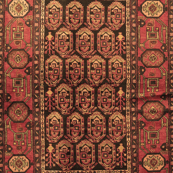 Machine Washable Persian Brown Traditional Rug, wshtr556brn
