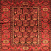 Round Machine Washable Persian Orange Traditional Area Rugs, wshtr556org