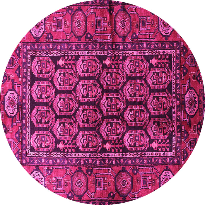 Round Persian Pink Traditional Rug, tr556pnk