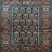 Square Machine Washable Persian Light Blue Traditional Rug, wshtr556lblu