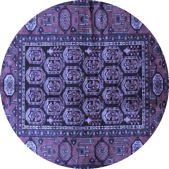 Round Persian Blue Traditional Rug, tr556blu