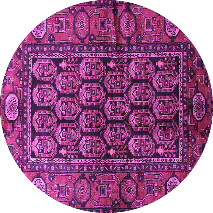 Round Machine Washable Persian Purple Traditional Area Rugs, wshtr556pur