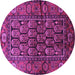 Round Machine Washable Persian Purple Traditional Area Rugs, wshtr556pur