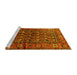 Sideview of Machine Washable Persian Yellow Traditional Rug, wshtr556yw