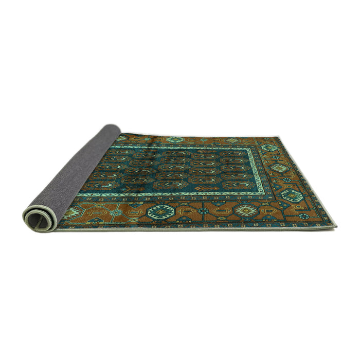 Sideview of Persian Turquoise Traditional Rug, tr557turq