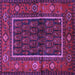 Square Machine Washable Persian Purple Traditional Area Rugs, wshtr557pur