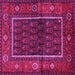 Square Machine Washable Persian Pink Traditional Rug, wshtr557pnk