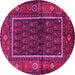 Round Persian Pink Traditional Rug, tr557pnk