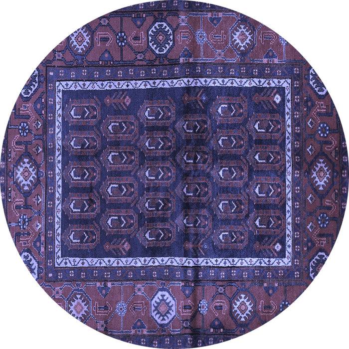 Round Persian Blue Traditional Rug, tr557blu