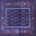 Square Persian Blue Traditional Rug, tr557blu