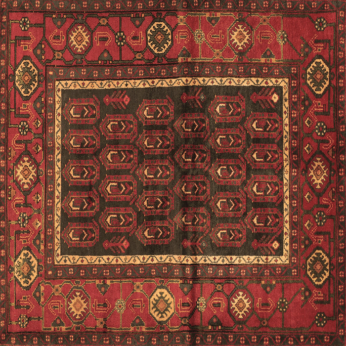 Square Machine Washable Persian Brown Traditional Rug, wshtr557brn