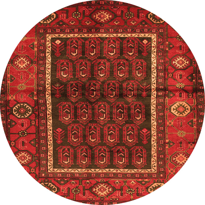 Square Persian Orange Traditional Rug, tr557org