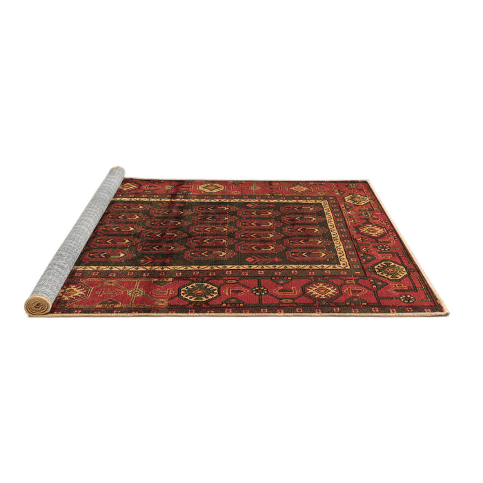 Sideview of Machine Washable Persian Brown Traditional Rug, wshtr557brn