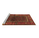 Sideview of Machine Washable Persian Brown Traditional Rug, wshtr557brn