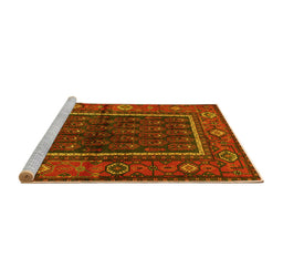 Sideview of Machine Washable Persian Yellow Traditional Rug, wshtr557yw