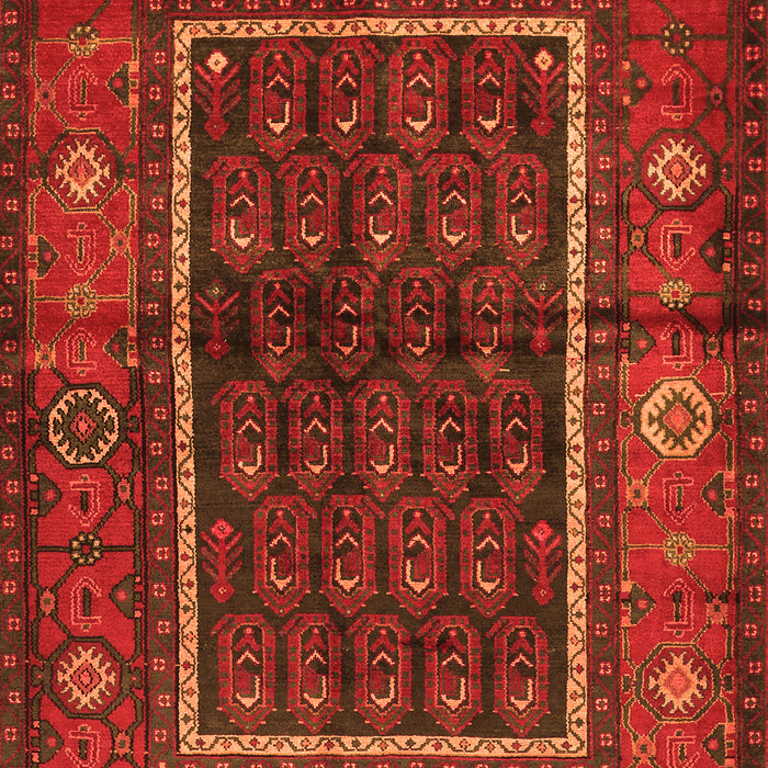 Serging Thickness of Machine Washable Persian Orange Traditional Area Rugs, wshtr557org
