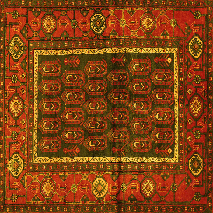 Square Persian Yellow Traditional Rug, tr557yw