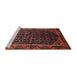 Sideview of Machine Washable Traditional Saffron Red Rug, wshtr558