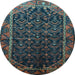 Round Persian Light Blue Traditional Rug, tr558lblu