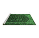 Sideview of Machine Washable Persian Emerald Green Traditional Area Rugs, wshtr558emgrn