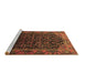 Sideview of Machine Washable Persian Brown Traditional Rug, wshtr558brn