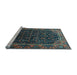 Sideview of Machine Washable Persian Light Blue Traditional Rug, wshtr558lblu