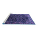 Sideview of Machine Washable Persian Blue Traditional Rug, wshtr558blu