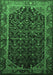 Machine Washable Persian Emerald Green Traditional Area Rugs, wshtr558emgrn