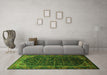 Machine Washable Persian Green Traditional Area Rugs in a Living Room,, wshtr558grn