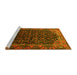 Sideview of Machine Washable Persian Yellow Traditional Rug, wshtr558yw