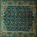 Square Persian Turquoise Traditional Rug, tr558turq