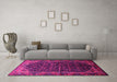 Machine Washable Persian Pink Traditional Rug in a Living Room, wshtr558pnk