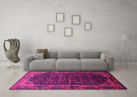 Machine Washable Persian Pink Traditional Rug, wshtr558pnk