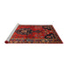 Sideview of Machine Washable Traditional Brown Rug, wshtr559