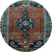 Round Persian Light Blue Traditional Rug, tr559lblu