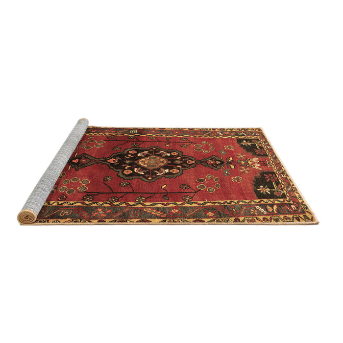Sideview of Machine Washable Persian Brown Traditional Rug, wshtr559brn