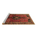 Sideview of Machine Washable Persian Brown Traditional Rug, wshtr559brn