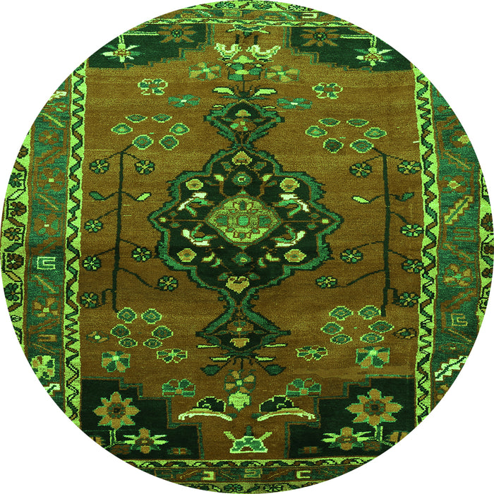 Square Persian Green Traditional Rug, tr559grn