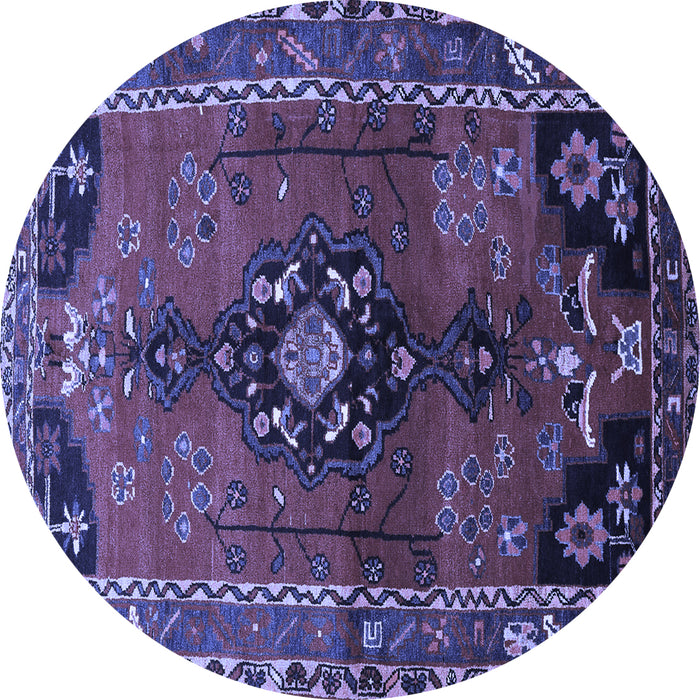 Round Persian Blue Traditional Rug, tr559blu