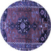 Round Persian Blue Traditional Rug, tr559blu
