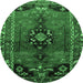 Round Persian Emerald Green Traditional Rug, tr559emgrn