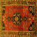 Square Persian Yellow Traditional Rug, tr559yw