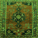 Round Machine Washable Persian Green Traditional Area Rugs, wshtr559grn