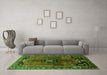 Machine Washable Persian Green Traditional Area Rugs in a Living Room,, wshtr559grn