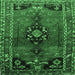 Square Persian Emerald Green Traditional Rug, tr559emgrn