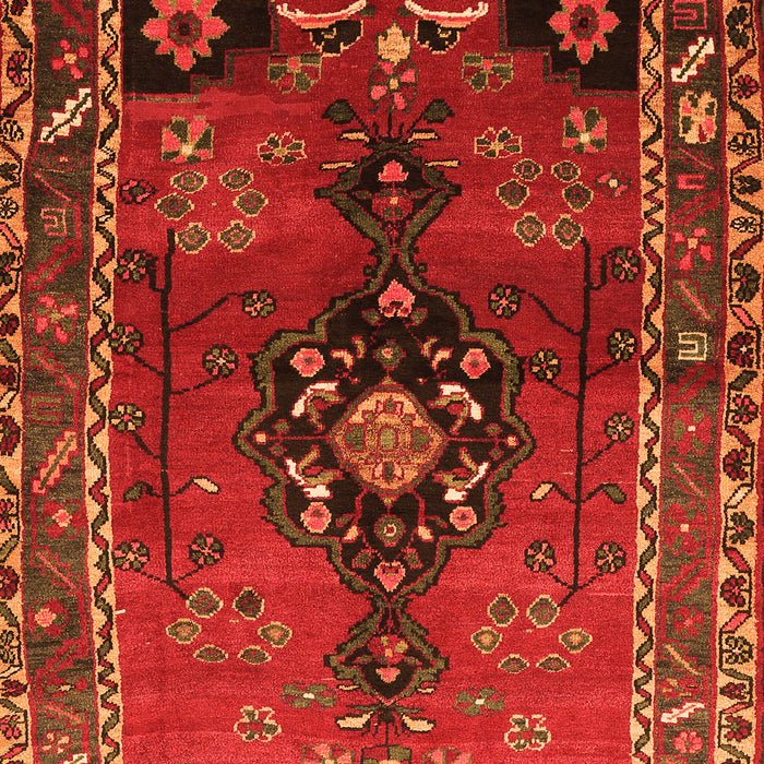 Serging Thickness of Machine Washable Persian Orange Traditional Area Rugs, wshtr559org