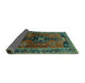 Sideview of Persian Turquoise Traditional Rug, tr559turq