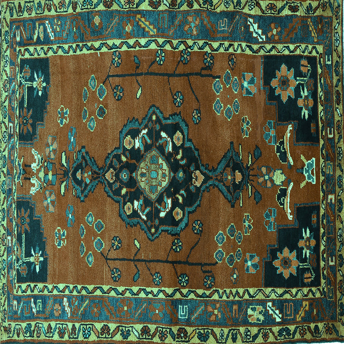 Square Persian Turquoise Traditional Rug, tr559turq